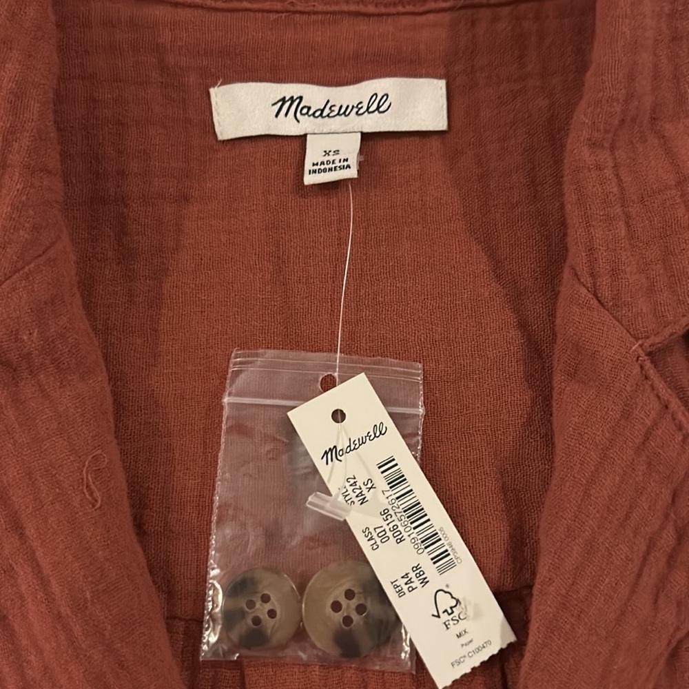 Madewell Lightspun Belted Safari Romper. NWT. XS - Picture 9 of 12